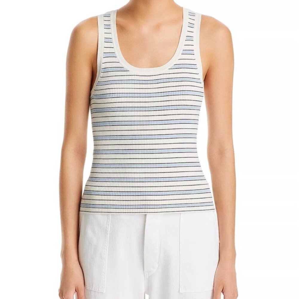 Frame Striped Scoop Neck Tank Top